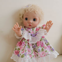 Cargar imagen en el visor de la galería, 16inch Realistic Reborn Baby Doll Peeka with Golden Curly Hair &amp; Blue Eyes, Complete Gift Set
