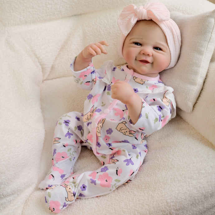 Pinky Reborn Baby Doll Vivienne - 19-Inch Hand-Painted Collector Doll with Blue Eyes and Soft Cloth Body