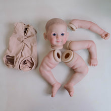 Load image into Gallery viewer, DIY Doll Making Kit - Pre-Colored Limbs Hand-Painted Head Blue Eyes Fabric Body
