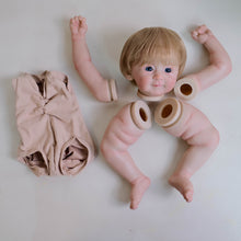Load image into Gallery viewer, DIY Handmade Doll Kit - Fabric Body Pre-Painted Blonde Hair Blue Eyes Craft Supplies for Doll Lovers

