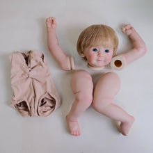 Load image into Gallery viewer, DIY Handmade Doll Kit - Fabric Body Pre-Painted Blonde Hair Blue Eyes Craft Supplies for Doll Lovers
