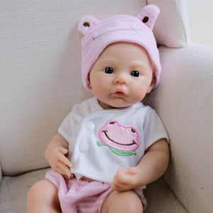 12 inch Full Solid Silicone Reborn Baby Dolls Pinky Reborn Hyper-realistic simulated baby doll with lifelike skin