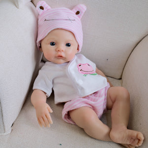 12 inch Full Solid Silicone Reborn Baby Dolls Pinky Reborn Hyper-realistic simulated baby doll with lifelike skin