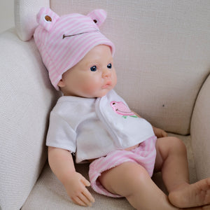 12 inch Full Solid Silicone Reborn Baby Dolls Pinky Reborn Hyper-realistic simulated baby doll with lifelike skin