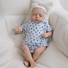 Carica l&#39;immagine nel visualizzatore di Gallery, Irys 19-inch Hand-Painted Reborn Baby Doll in Purple Floral Romper with Pacifier | Lifelike Sleeping Eyes, Soft Body | Christmas &amp; Birthday Gift
