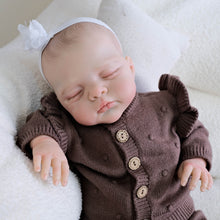 Carica l&#39;immagine nel visualizzatore di Gallery, Hand-Painted Reborn Baby Doll Gift Set - Grey Lace-Collar Sweater &amp; Socks | Soft Body Doll for 3 Year Olds | Christmas &amp; Birthday Present in Color Gift Box
