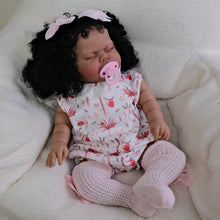 Load image into Gallery viewer, Pinky Reborn 19 inch Reborn Baby Doll American-Africa Newborn Sleepping Dolls with Rooted Black Hair Realistic Face Plush Body Collectible Doll Gifts For Kids

