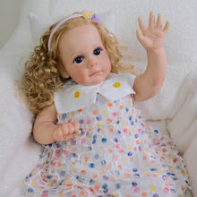 画像をギャラリービューアに読み込む, PINKY REBORN Adorable 24-Inch Huggable Baby Doll Soft Body with Vinyl Limbs Rooted Blonde Hair Blue-Violet Eyes Dressed in Delicate Dress

