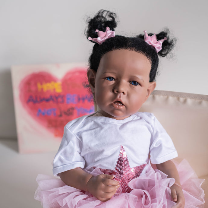 20 Inch Adorable Lifelike Newborn Baby Dolls Black African American Lovely Reborn Baby Doll Liam Realistic Baby Doll Gift for Kids