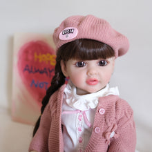 Carica l&#39;immagine nel visualizzatore di Gallery, 23 Inch Lovely Adorable Newborn Baby Dolls Girl Lifelike Full Body Silicone Cuddly Baby Doll Toddler Reborn Baby Dolls Gift
