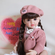 画像をギャラリービューアに読み込む, 23 Inch Lovely Adorable Newborn Baby Dolls Girl Lifelike Full Body Silicone Cuddly Baby Doll Toddler Reborn Baby Dolls Gift
