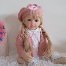 画像をギャラリービューアに読み込む, 22 Inch Realistic Beautiful Lovely Reborn Baby Dolls Girl Lifelike Newborn Silicone Doll Full Body Girl Birthday Gift for Kids
