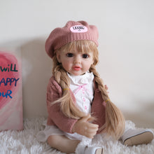 Laden Sie das Bild in den Galerie-Viewer, 22 Inch Realistic Beautiful Lovely Reborn Baby Dolls Girl Lifelike Newborn Silicone Doll Full Body Girl Birthday Gift for Kids
