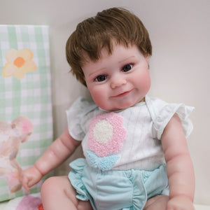 20 Inch Soft Silicone Reborn Baby Doll Realistic and Lifelike Cute Smiling Newborn Dolls Gift for Kids
