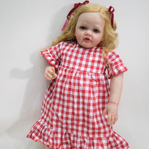 28 Inch 70cm Toddler Girl Reborn Doll Soft Silicone Cloth Body Reborn Baby Doll Newborn Cuddly Baby Doll Gift for Kids