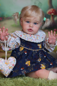 Reborn Baby Dolls Blue Eyes 24 Inch Baby Toddler Girl Bebe Doll Realistic Looking Reborn Baby Doll Vinyl Soft Silicone Babies With Blonde Hair Toys doll kid gift hyper realistic reborns