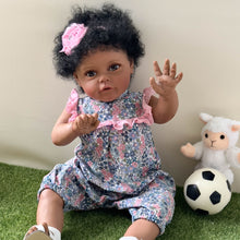 Загрузить изображение в средство просмотра галереи, 24 Inch Adorable Realistic Reborn Toddler Doll Black African American Baby Dolls Cuddly Lifelike Newborn Baby Doll Girls Suesue
