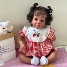 画像をギャラリービューアに読み込む, 23 Inch Lovely Realistic Reborn Toddler Doll Soft Cloth Body Black African American Huggable Lifelike Newborn Baby Doll Girls Suesue
