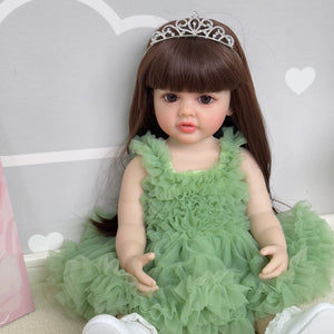22 Inch Adorable Newborn Baby Doll Lovely Reborn Girl Silicone Doll Full Body Baby Dolls Girl