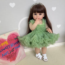 画像をギャラリービューアに読み込む, 22 Inch Cuddly Toddler Newborn Baby Doll Realistic Reborn Girl Silicone Doll Full Body Gift for Kids
