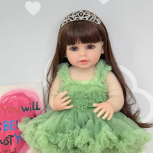 画像をギャラリービューアに読み込む, 22 Inch Cuddly Toddler Newborn Baby Doll Realistic Reborn Girl Silicone Doll Full Body Gift for Kids
