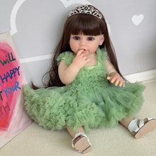 画像をギャラリービューアに読み込む, 22 Inch Cuddly Toddler Newborn Baby Doll Realistic Reborn Girl Silicone Doll Full Body Gift for Kids
