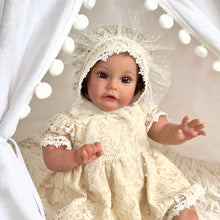 Carregar imagem no visualizador da galeria, 24 inch Handmade Realistic Reborn Baby Dolls Girl Adorable Lifelike Cloth Body Baby Doll Gift for Kids
