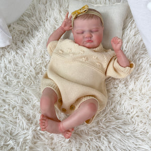 20 Inch Sleeping Cuddly Newborn Baby Doll Girl Realistic Lifelike Reborn Baby Doll Birthday Gift for Kids