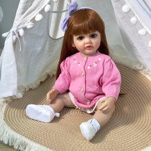 画像をギャラリービューアに読み込む, 22 Inch Adorable Newborn Baby Doll Beautiful Toddler Lifelike Reborn Girl Full Silicone Body Doll Girl
