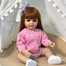 Загрузить изображение в средство просмотра галереи, 22 Inch Adorable Newborn Baby Doll Beautiful Toddler Lifelike Reborn Girl Full Silicone Body Doll Girl
