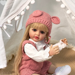22 Inch Lovely Newborn Baby Dolls Girl Adorable Lifelike Reborn Baby Dolls Full Silicone Body Toddler Doll Girl