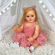 Carregar imagem no visualizador da galeria, 22 inch Lovely Lifelike Reborn Toddler Baby Dolls Full Silicone Body Realistic Newborn Baby Doll Girls
