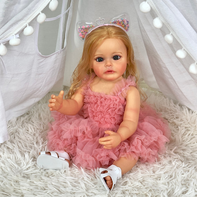 22 inch Lovely Lifelike Reborn Toddler Baby Dolls Full Silicone Body Realistic Newborn Baby Doll Girls