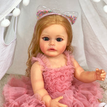 Laden Sie das Bild in den Galerie-Viewer, 22 inch Lovely Lifelike Reborn Toddler Baby Dolls Full Silicone Body Realistic Newborn Baby Doll Girls
