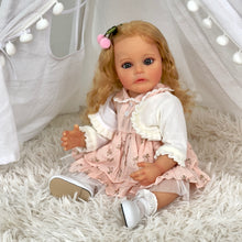 画像をギャラリービューアに読み込む, 22 inch Lovely Realistic Newborn Baby Dolls Girl Full Silicone Body Adorable Lfelike Newborn Toddler Baby Dolls Gift for Kids
