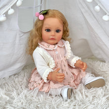 画像をギャラリービューアに読み込む, 22 inch Lovely Realistic Newborn Baby Dolls Girl Full Silicone Body Adorable Lfelike Newborn Toddler Baby Dolls Gift for Kids
