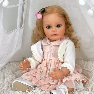 22 inch Lovely Realistic Newborn Baby Dolls Girl Full Silicone Body Adorable Lfelike Newborn Toddler Baby Dolls Gift for Kids