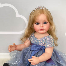 Laden Sie das Bild in den Galerie-Viewer, 22 inch Realistic Reborn Baby Dolls Girl Full Silicone Adorable Lifelike Newborn Toddler Baby Dolls Gift for Kids
