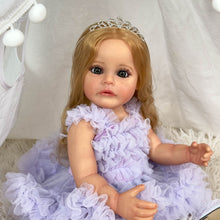 画像をギャラリービューアに読み込む, 22 inch Realistic Newborn Baby Dolls Girl Full Silicone Lovely Lifelike Reborn Toddler Baby Dolls Birthday Gift for Kids
