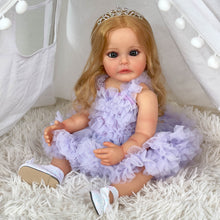Carregar imagem no visualizador da galeria, 22 inch Realistic Newborn Baby Dolls Girl Full Silicone Lovely Lifelike Reborn Toddler Baby Dolls Birthday Gift for Kids
