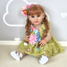 Загрузить изображение в средство просмотра галереи, 22 Inch Adorable Reborn Baby Dolls Girl Lovely Newborn Silicone Full Body Baby Dolls Girl Gift
