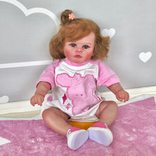 Carregar imagem no visualizador da galeria, 20 Inch Lovely Toddler Reborn Baby Dolls Girl Cloth Body Lifelike Newborn Baby Doll Gift
