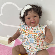 Carregar imagem no visualizador da galeria, 24 Inch 60cm Lifelike Reborn Toddler Girl Soft Cloth Body Realistic Newborn Baby Doll Gift for Kids
