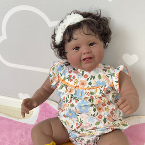 24 Inch 60cm Lifelike Reborn Toddler Girl Soft Cloth Body Realistic Newborn Baby Doll Gift for Kids