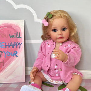 22 inch Realistic Newborn Baby Dolls Girl Full Silicone Lovely Lifelike Reborn Toddler Baby Dolls Gift