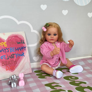 22 inch Realistic Newborn Baby Dolls Girl Full Silicone Lovely Lifelike Reborn Toddler Baby Dolls Gift