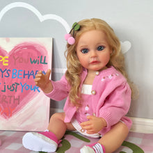 画像をギャラリービューアに読み込む, 22 inch Realistic Newborn Baby Dolls Girl Full Silicone Lovely Lifelike Reborn Toddler Baby Dolls Gift
