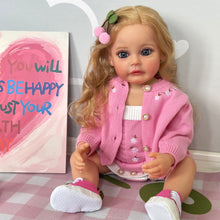 画像をギャラリービューアに読み込む, 22 inch Realistic Newborn Baby Dolls Girl Full Silicone Lovely Lifelike Reborn Toddler Baby Dolls Gift
