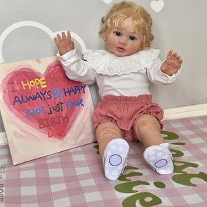 Reborn Baby Dolls Blonde Hair That Look Real 26 Inch Reborn Toddler Straight Legs Realistic Baby Dolls Girl Chubby Body Silicone Newborn Babies Poseable Art Collection Dolls Giant Birthday Gift