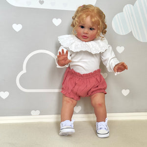 Reborn Baby Dolls Blonde Hair That Look Real 26 Inch Reborn Toddler Straight Legs Realistic Baby Dolls Girl Chubby Body Silicone Newborn Babies Poseable Art Collection Dolls Giant Birthday Gift